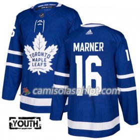 Camisola Toronto Maple Leafs Mitchell Marner 16 Adidas 2017-2018 Azul Authentic - Criança